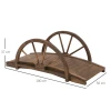 Tuinbrug Van Sparrenhout, Houten Brug Met Wielontwerp, Vijverbrug Tot 150 Kg Belastbaar, Sierbrug Decoratieve Brug, Brug Voor Tuinpark Achtertuin 100 X 50 X 37 Cm Verkoold 4