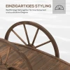 Tuinbrug Van Sparrenhout, Houten Brug Met Wielontwerp, Vijverbrug Tot 150 Kg Belastbaar, Sierbrug Decoratieve Brug, Brug Voor Tuinpark Achtertuin 100 X 50 X 37 Cm Verkoold 5