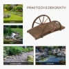 Tuinbrug Van Sparrenhout, Houten Brug Met Wielontwerp, Vijverbrug Tot 150 Kg Belastbaar, Sierbrug Decoratieve Brug, Brug Voor Tuinpark Achtertuin 100 X 50 X 37 Cm Verkoold 7