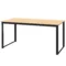 Tuintafel voor 6 personen 160 x 80 cm weerbestendig balkontafel met houtlook lamellendesign, buffettafel metaal kampeertafel terrastafel buiteneettafel voor tuin, terras balkon teak 1