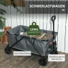 Tuinwagen 120 Kg Belastbaar, Opvouwbare Transportwagen Met Uitneembare Zeil, Handvat, Wielen, Stuuras, Bolderkar Handwagen Tuinkar 160 Liter Gereedschapswagen Voor Huis Tuin, Donkergrijs 6