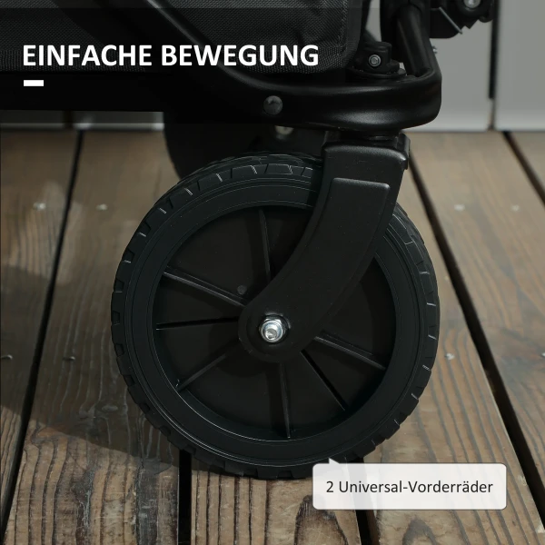 Tuinwagen 120 Kg Belastbaar, Opvouwbare Transportwagen Met Uitneembare Zeil, Handvat, Wielen, Stuuras, Bolderkar Handwagen Tuinkar 160 Liter Gereedschapswagen Voor Huis Tuin, Donkergrijs 8