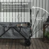 Tuinwagen 120 Kg Belastbaar, Opvouwbare Transportwagen Met Uitneembare Zeil, Handvat, Wielen, Stuuras, Bolderkar Handwagen Tuinkar 160 Liter Gereedschapswagen Voor Huis Tuin, Donkergrijs 9
