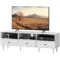 Tv kast tv meubel met lades, 3 open vakken 140 cm lang tv lowboard met kabelbeheer voor televisies tot 75 inch tv tafel voor woonkamer wit 140x34x45cm 1