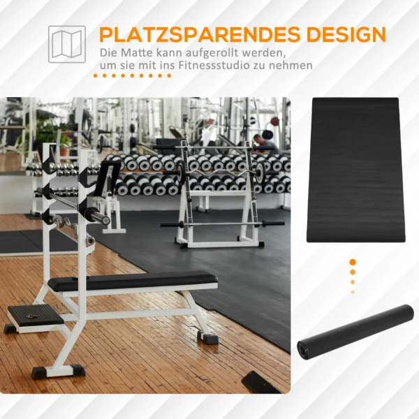 Vloerbeschermingsmat Voor Fitnessapparaten Antislip Fitnessmat 4 Mm Dikke Onderlegmat Sportmat Multifunctionele Mat Voor Yoga Loopband Hometrainer Yogamat Vloermat 200x100 Cm Zwart 5