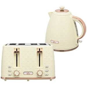 Waterkoker Met Broodrooster 1,7l Waterkoker 4 Toastscheiben Ontbijtset Met 7 Bruiningsniveaus, Automatische Uitschakeling, Ontdooi & Opwarmfunctie En Kruimellade, Beige 1