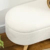 Zitbank Met Opbergruimte, Gestoffeerde Bank Met Deksel, Bedbank Met Teddy Fluwelen Look, Voor Hal Slaapkamer Woonkamer, Houten Frame 82 X 41 X 45 Cm Wit 10