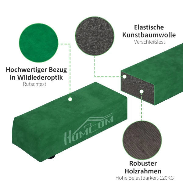 Zwevende Balk 210 Cm Opvouwbaar Voor Binnen & Buiten, Balanceer Balk Tot 120 Kg, Stabiele Balanceer Balk In Groen 5