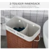 100l wasmand wasverzamelaar wasbox met 3 handvatten en afneembare wasbare waszak bambus katoen metaal bruin+wit 52x32x63cm 7