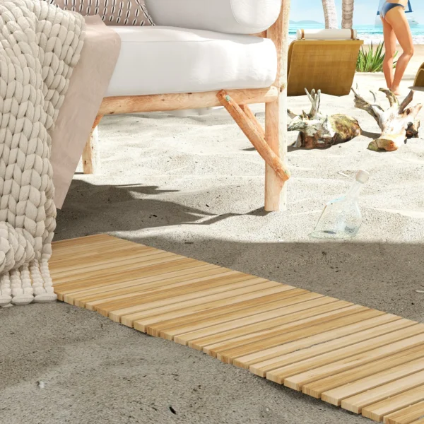 120 cm tuinpad rolpad weerbestendig tuinstap decoratieve houten stap van sparrenhout voor tuin balkon natuur 2