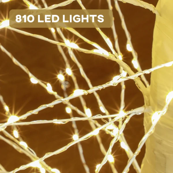 180 cm lichtboom kunstboom met 810 led, led kerstboom, kerstdecoratie voor kerstmis, verjaardag, huwelijk, binnen en buiten wit 5