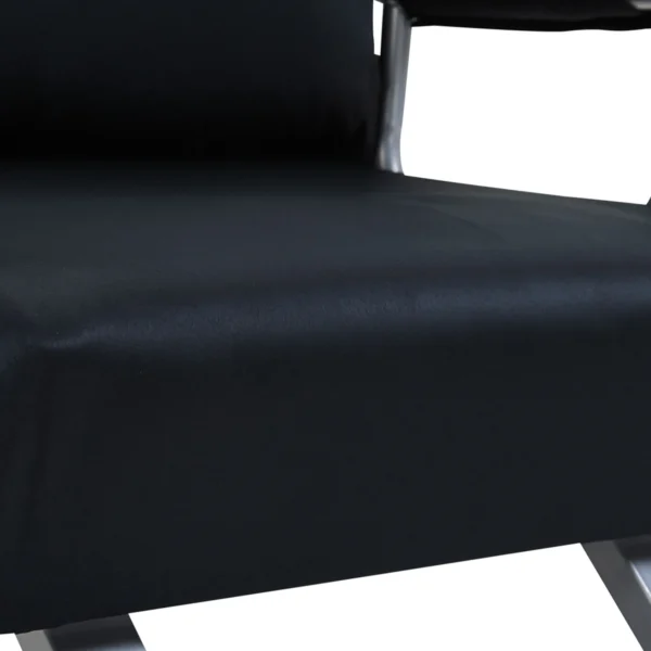 2 in 1 slaapbank met verstelbare rugleuning 65l x 77b x 80h cm, afneembare hoes, kussen, stabiel en roestvrij, polyester zwart 10