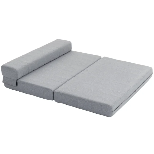 2 in 1 vloersofa, belastbaar tot 250 kg, opvouwbare slaapbank met linnenlook, voor 2 personen, slaapbank, voor woonkamer, slaapkamer 1