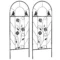 2 set klimrek tuin 38b x 98h cm van metaal met klaverblad en vogelvormen voor klimplanten roestvrij zwart voor tuin balkon hof 1