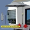 2 x 2 m half ronde parasol zonnescherm met beugel waterdicht voor tuin terras balkon, 100% polyester donkergrijs 7