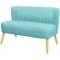 2 zits bank loveseat met linnenlook en houten poten, belastbaar tot 150 kg, groene tweezitsbank 117x56,5x77cm voor woonkamer 1