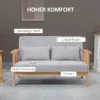 2 zitsbank loveseat grijs tot 200 kg belastbaar met armleuningen & kussens fluweelachtige bekleding 130 x 75 x 78 cm 5