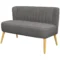 2 zitsbank loveseat met linnenlook, dubbelbank, houten poten, tot 150 kg, donkergrijs, 117 x 56,5 x 77 cm 1