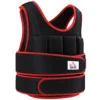 20 kg trainingsvest gewichtsvest met dubbele riemen verstelbaar krachttraining fitness oxford metaal zand zwart+rood 60 x 50 cm 1