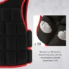20 kg trainingsvest gewichtsvest met dubbele riemen verstelbaar krachttraining fitness oxford metaal zand zwart+rood 60 x 50 cm 5