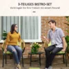 3 delige rattan tuinmeubelset, tuinset met 2 stoelen & bijzettafel, zitgroep met kussens, staal, groen voor tuin & balkon 5