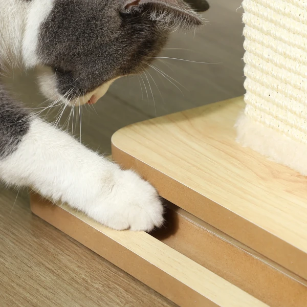 3 in 1 krabpaal, 67cm krabkolom, sisal kattenkrabboom met speelbal, krabboom voor katten, katten krabmeubilair, binnen, eik 9