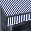 3 x 2,5 m balkonmarkies wandmontage met handslinger, zonwering en zonnedak, aluminium blauw en wit 10