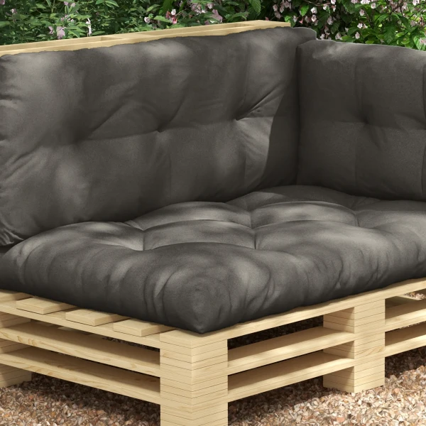 3 zits palletkussen 120cm x 80cm x 12cm bankkussen met uv bescherming tuinbankkussen waterafstotend kussen voor tuin, balkon donkergrijs 7