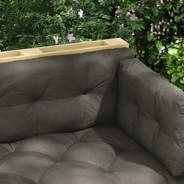 3 zits palletkussen 120cm x 80cm x 12cm bankkussen met uv bescherming tuinbankkussen waterafstotend kussen voor tuin, balkon donkergrijs 8