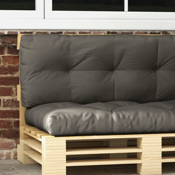3 zits palletkussen 120cm x 80cm x 12cm bankkussen met uv bescherming tuinbankkussen waterafstotend kussen voor tuin, balkon donkergrijs 9