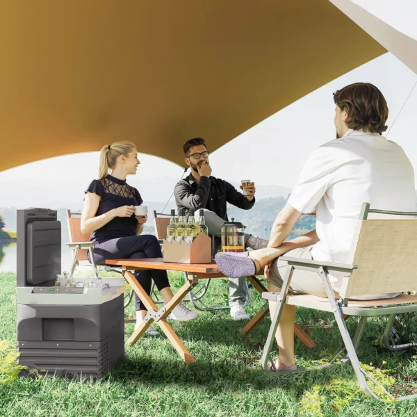 30 liter compressor koelbox elektrische koelbox met led eco modus aansluiting koelhoudfunctie vriesbox thermobox mini koelkast 12/230 volt voor auto stopcontact vrachtwagen camping zwart 2