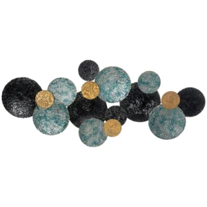 3d wanddecoratie metaalbeeld wandsculptuur moderne woonkamerkunst 121x53cm in goud zwart blauw voor stijlvolle decoratie 1