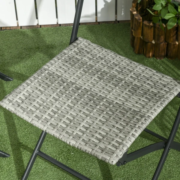 3tlg rattan balkonmeubel set bistro set met 2 opklapstoelen en opklaptafel tuinmeubel zitgroep in lichtgrijs metaal 10