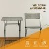 3tlg rattan balkonmeubel set bistro set met 2 opklapstoelen en opklaptafel tuinmeubel zitgroep in lichtgrijs metaal 7