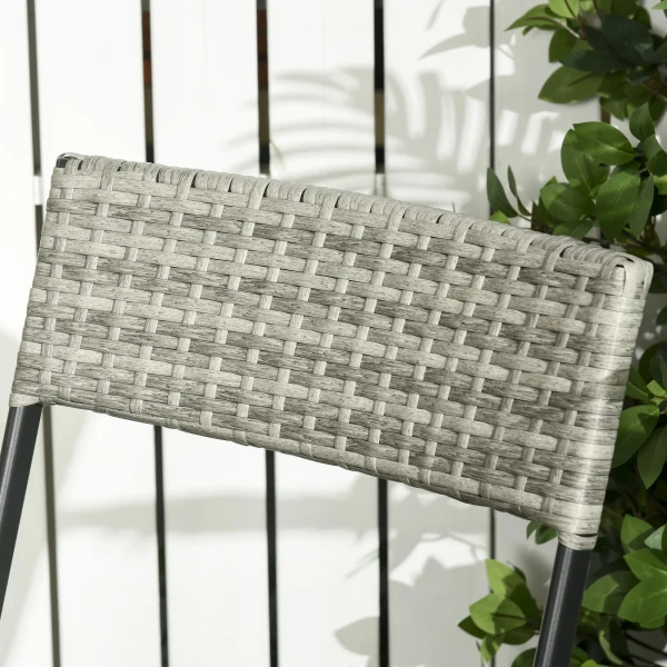 3tlg rattan balkonmeubel set bistro set met 2 opklapstoelen en opklaptafel tuinmeubel zitgroep in lichtgrijs metaal 8
