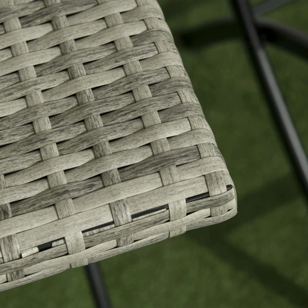 3tlg rattan balkonmeubel set bistro set met 2 opklapstoelen en opklaptafel tuinmeubel zitgroep in lichtgrijs metaal 9