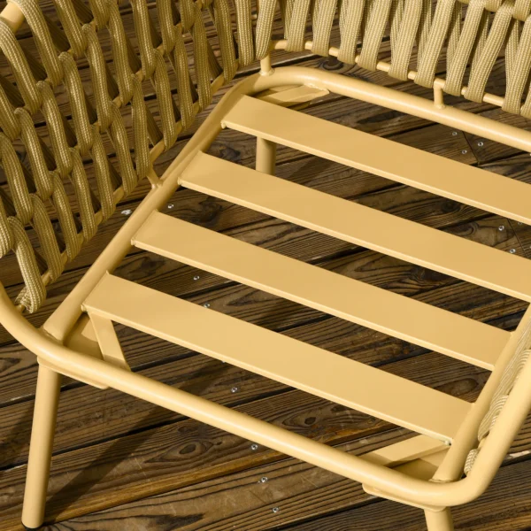 4 delig rattan tuinmeubelset zitgroep met 1 salontafel, 2 stoelen, 1 dubbelbank tuinset met kussens khaki voor terras & tuin 10
