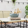 4 delig tuin zitgroep rattan met tweezits stoelen salontafel met glazen plaat en zitkussens 110x65x74cm zwart geel 10