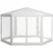4x4m zeshoekige partytent met muggennet, tuintent van polyester en metaal, crème voor tuinfeesten & evenementen 1