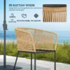 5 delig polyrattan tuinmeubelset voor 4 personen, weerbestendig balkonmeubilair met tafel 4 stoelen afneembaar zitkussen, outdoor terrasmeubilair lounge set voor balkon, tuin, natuurhout+khaki 5