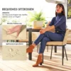 5 delig polyrattan tuinmeubelset voor 4 personen, weerbestendig balkonmeubilair met tafel 4 stoelen afneembaar zitkussen, outdoor terrasmeubilair lounge set voor balkon, tuin, natuurhout+khaki 7