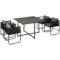 5 dlg polyrattan tuinmeubelset eettafel met 4 stoelen en bijzettafel, stijlvolle eetgroep voor balkon en tuin 1
