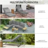 Acaciahout tuinmeubelset 6 personen l vormige tuinlounge met hoekbank verstelbare rugleuning bijzettafel kussens balkonmeubelset buitenzitgroep voor tuin terras balkon lichtgrijs 6