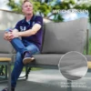 Acaciahout tuinmeubelset 6 personen l vormige tuinlounge met hoekbank verstelbare rugleuning bijzettafel kussens balkonmeubelset buitenzitgroep voor tuin terras balkon lichtgrijs 8