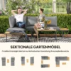 Acaciahout tuinmeubelset 6 personen l vormige tuinlounge met hoekbank verstelbare rugleuning bijzettafel kussens balkonmeubelset buitenzitgroep voor tuin terras balkon lichtgrijs 9