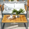 Acaciahout tuinmeubelset zitgroep voor 4 personen tuinlounge met 2 zits sofa 2 stoelen kussens bijzettafel in lamellenontwerp outdoor balkonmeubilair terrasmeubilair voor tuin balkon beige 7