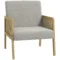 Accentstoel relaxstoel loungestoel met armleuning in rattanlook gestoffeerd in linnenlook voor woonkamer & ontspanning 1