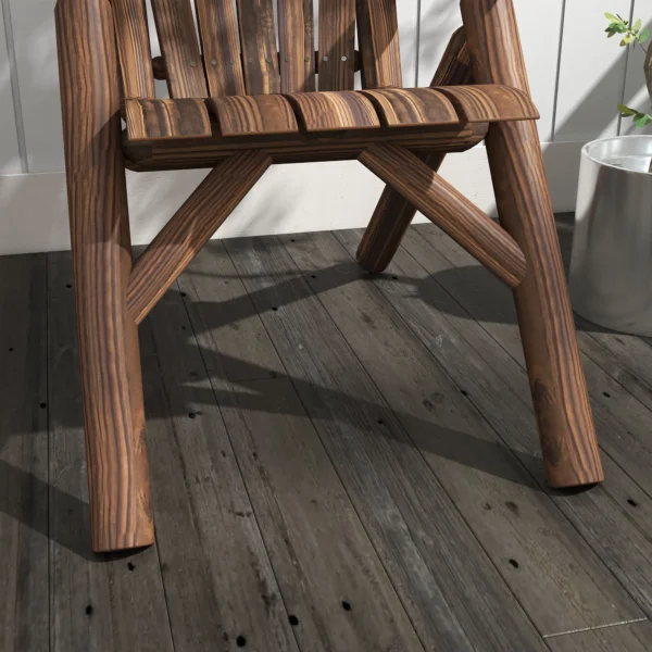 Adirondack tuinstoel houten stoel hoog rugleuning met armleuning van sparrenhout, bruin, 83 x 68 x 101 cm, ideaal voor tuin & terras 10