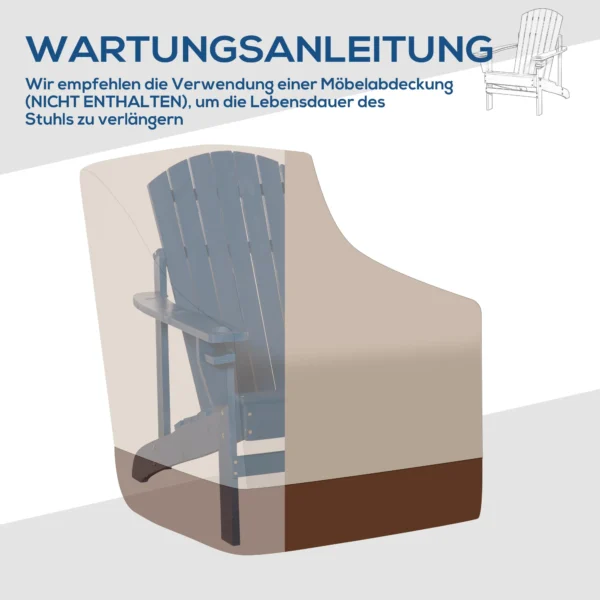 Adirondack tuinstoel met bekerhouder, massief hout, 97 x 72,5 x 93 cm, blauwe balkonstoel voor tuin & terras 10