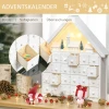 Adventskalender om te vullen met 24 lades & led lampjes, 2 in 1 ontwerp kerstdecoratie in wit 39 x 9 x 42 cm 6